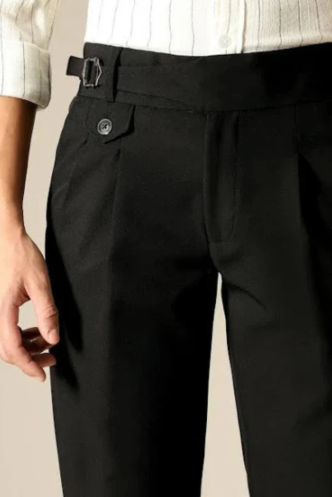 Men’s Black Gurkha Pants – Elegant Tailored Design Trouser