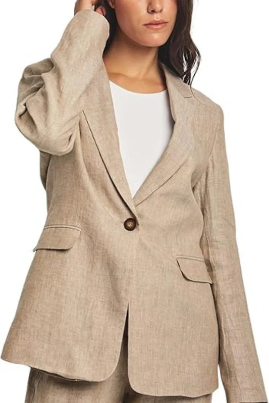 Women's Linen Blazer Relax Fit Jacket Perfect For Party & Festival Style For Her